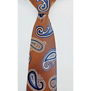 Jos A Bank New Silk Tie Men Amber‎ Paisley Heritage Collection Jacquard NWT $89